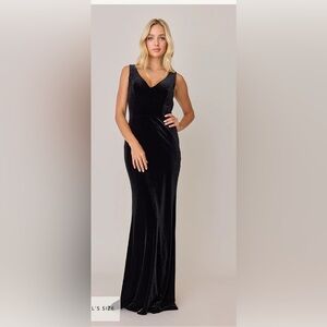 Dakota velvet bridesmaid dress REVELRY champagne